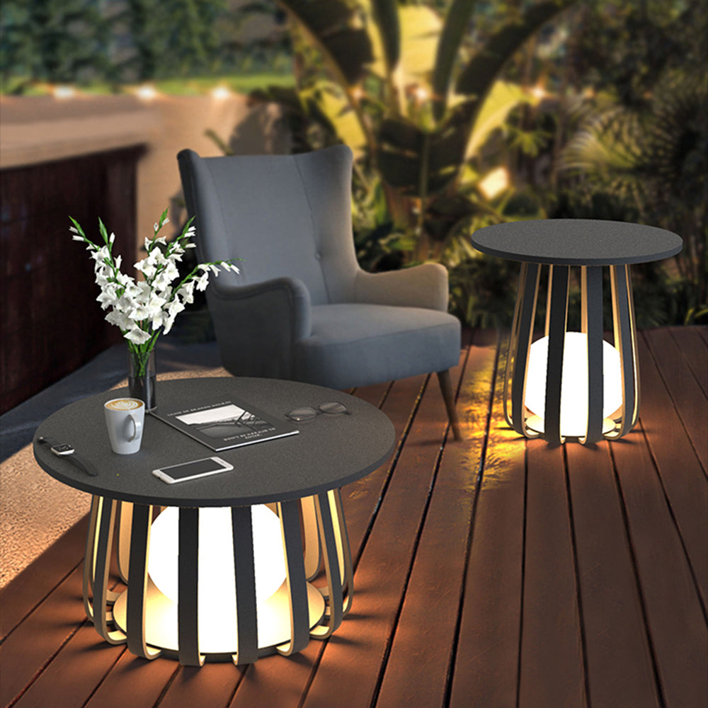 Orr Tabel Moderne LED Vloerlamp Zwart Metaal Buiten