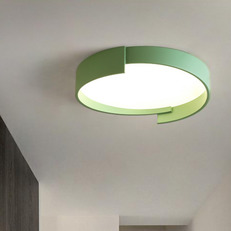 Quinn Moderne Eenvoudig Ronde LED Plafondlampen Wit/Grijs/Groen Metaal Slaapkamer