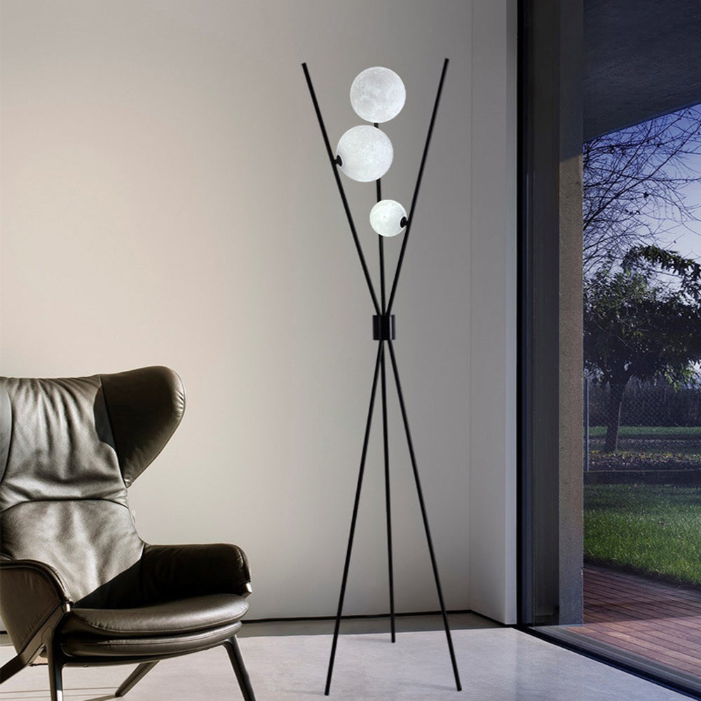 Valentina Driepoot Vloerlamp/Tafellamp Zwart Metaal PLA Woonkamer/Slaapkamer