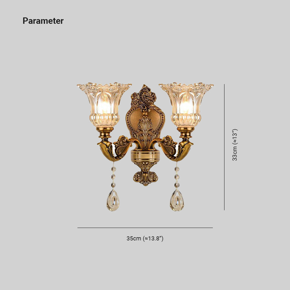 Félicie Frans Vintage Wandlamp Metaal Glas Woonkamer Slaapkamer