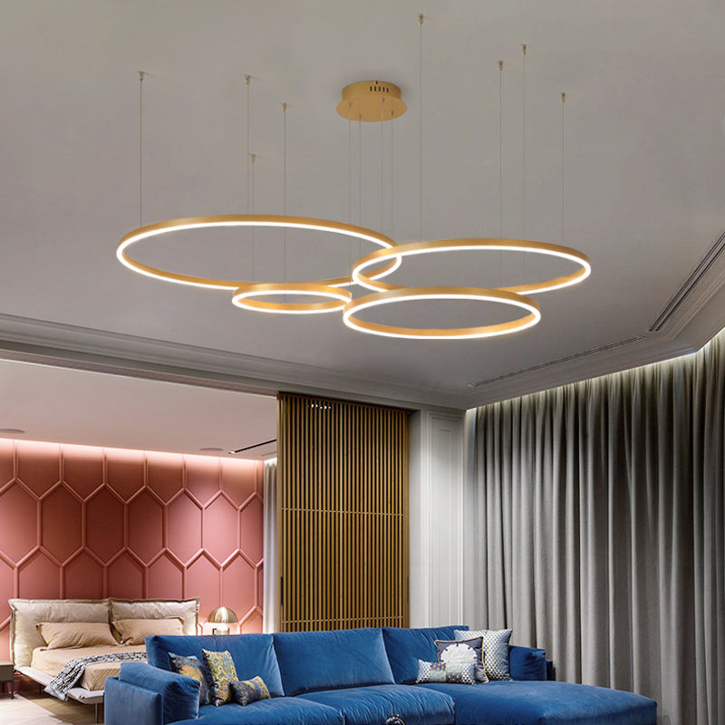 Arisha Moderne Grote Hanglampen Wit Metaal Slaapkamer Woonkamer Tir-Cirkel