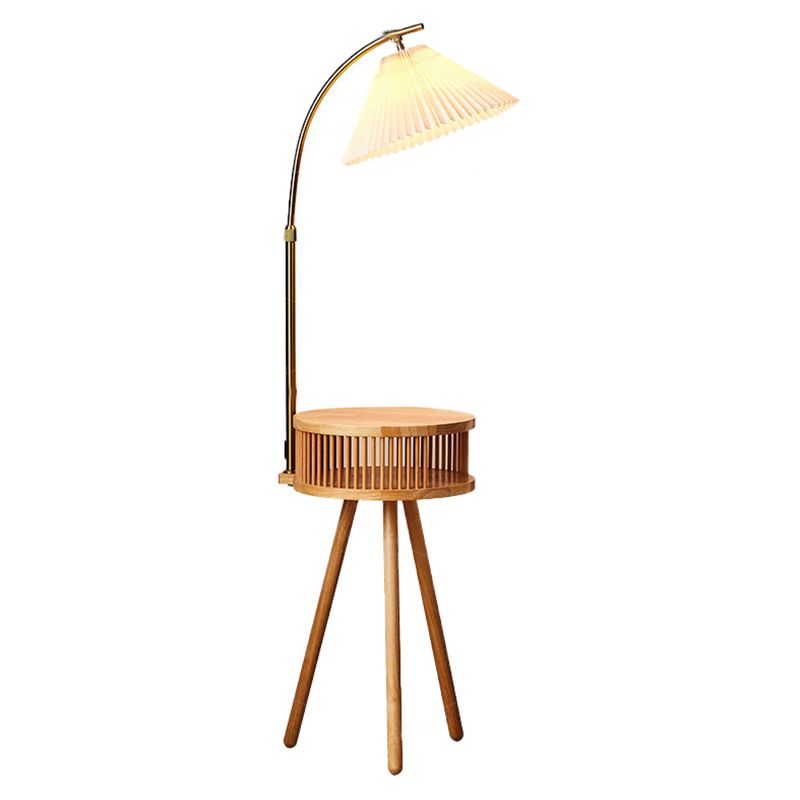 Ozawa Retro Design LED Geplooide Vloerlamp Metaal/Hout Nachtkastje Eetkamer/Woonkamer