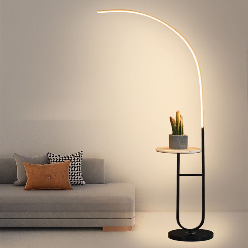 Edge Modern Nachtkastje Vloerlamp Zwart Marmer/Acryl