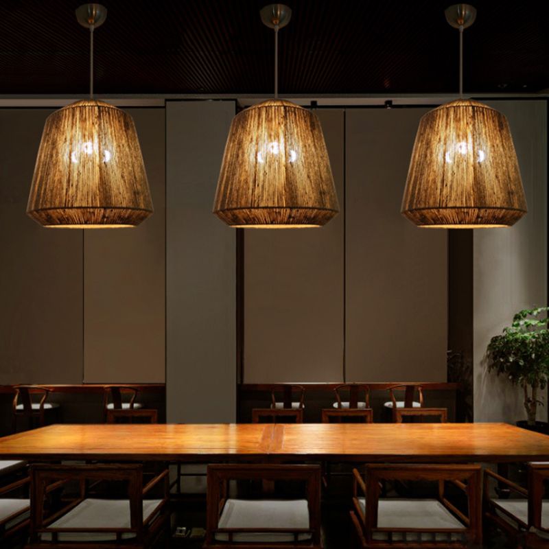 Alessio Retro Design Loom LED Hanglamp Bruin Slaapkamer Woonkamer