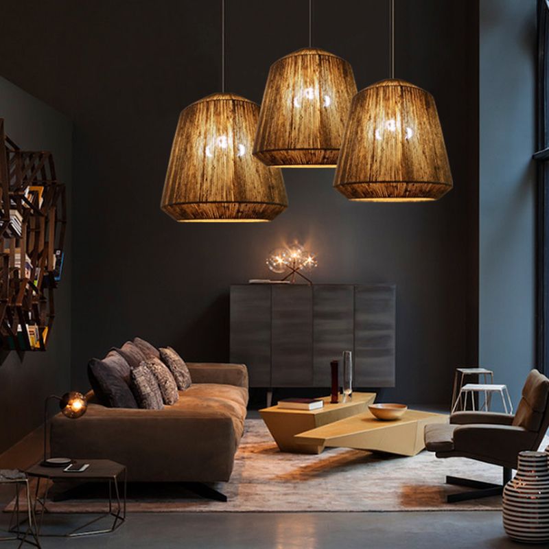 Alessio Retro Design Loom LED Hanglamp Bruin Slaapkamer Woonkamer