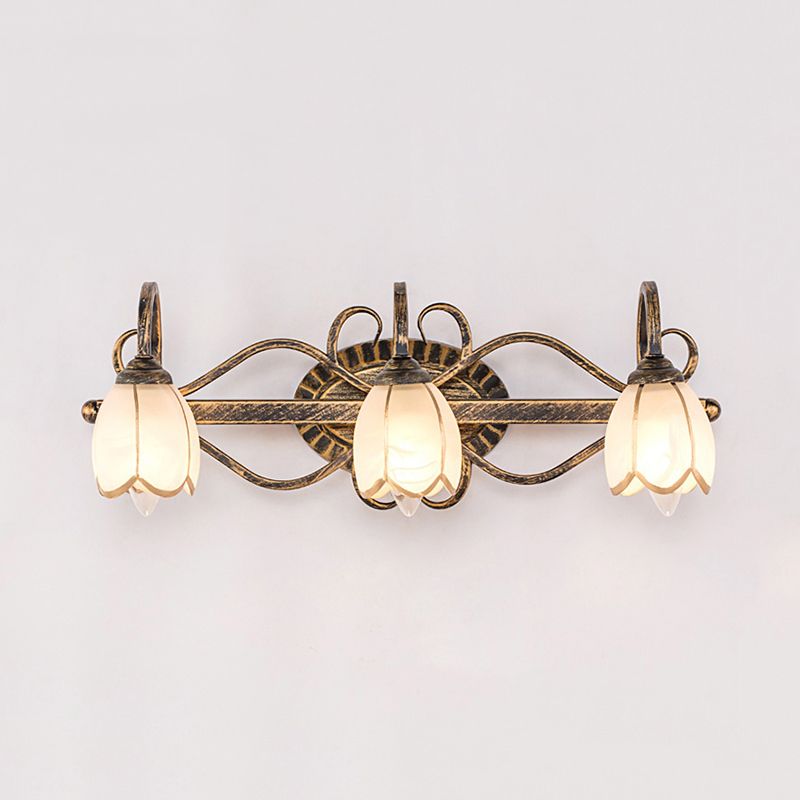 Félicie Antiek Spiegel Front Wandlamp Messing Metaal/Glas Slaapkamer/Eetkamer/Woonkamer