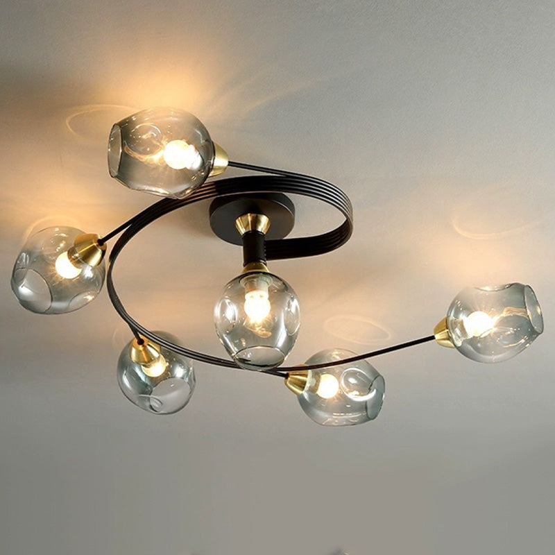 Valentina Moderne Mooi LED Plafondlampen Stijlvol Zwart Metaal/Glas Slaapkamer