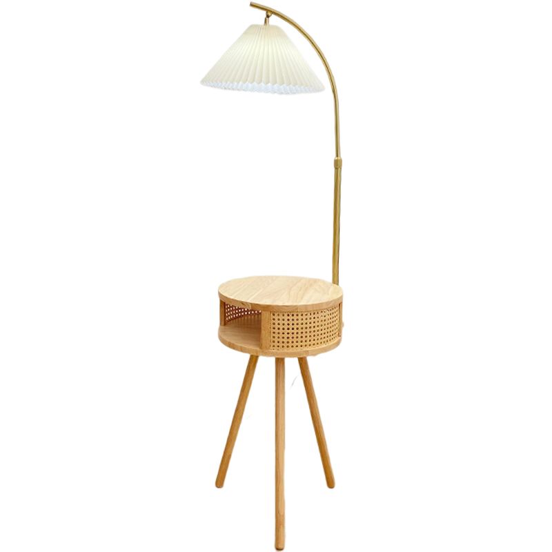 Ozawa Retro Design LED Geplooide Vloerlamp Metaal/Hout Nachtkastje Eetkamer/Woonkamer