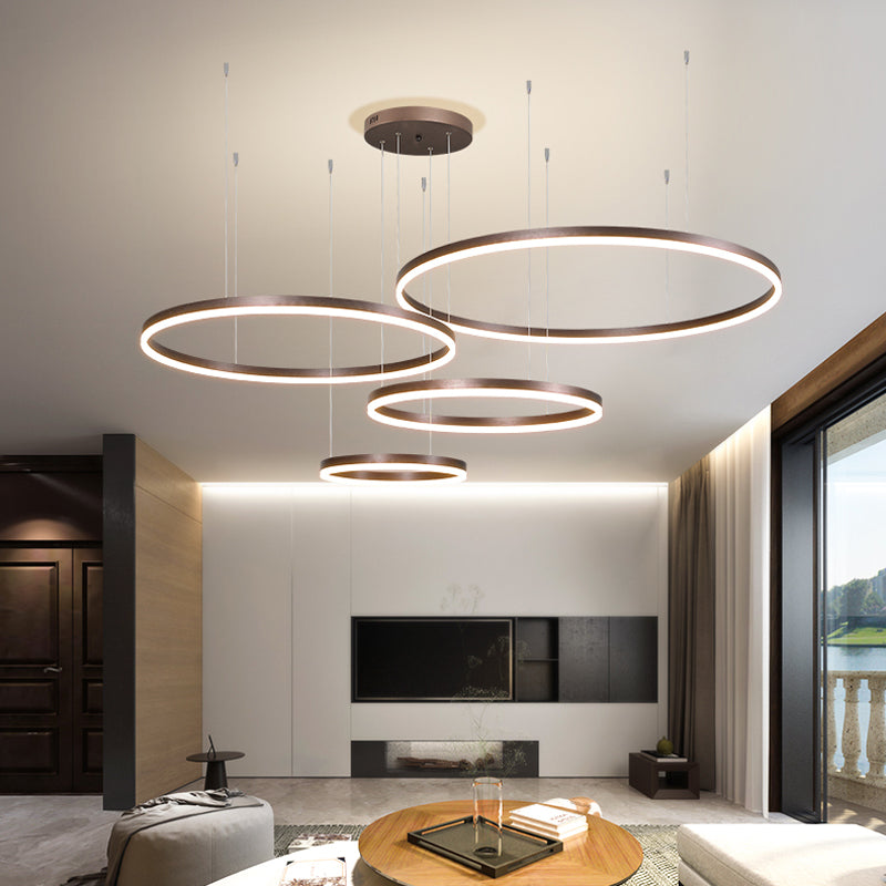 Arisha Moderne Grote Hanglampen Wit Metaal Slaapkamer Woonkamer Tir-Cirkel