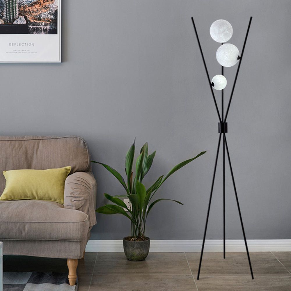 Valentina Driepoot Vloerlamp/Tafellamp Zwart Metaal PLA Woonkamer/Slaapkamer