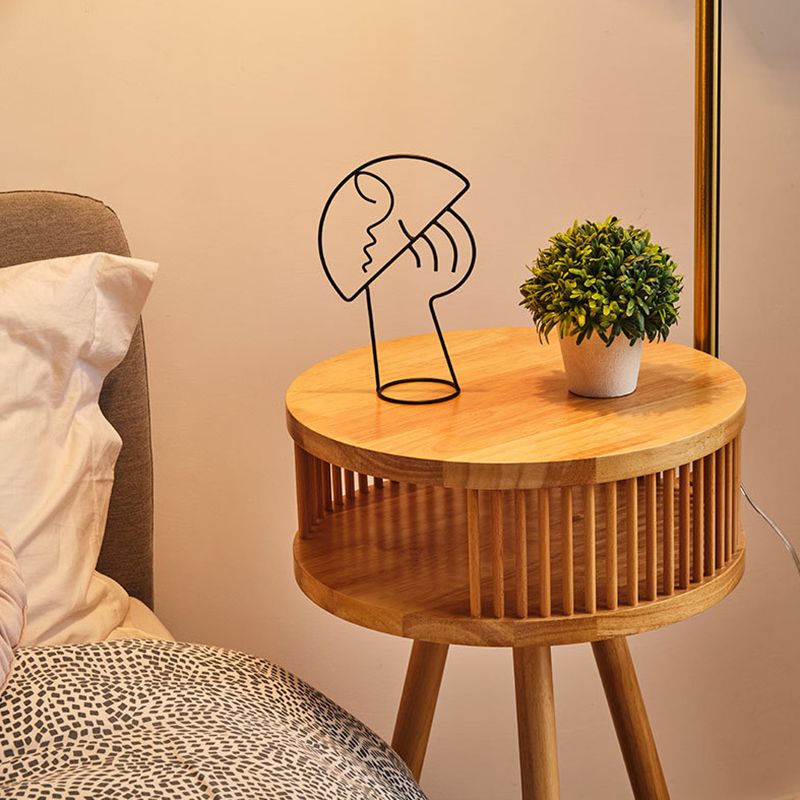 Ozawa Retro Design LED Geplooide Vloerlamp Metaal/Hout Nachtkastje Eetkamer/Woonkamer