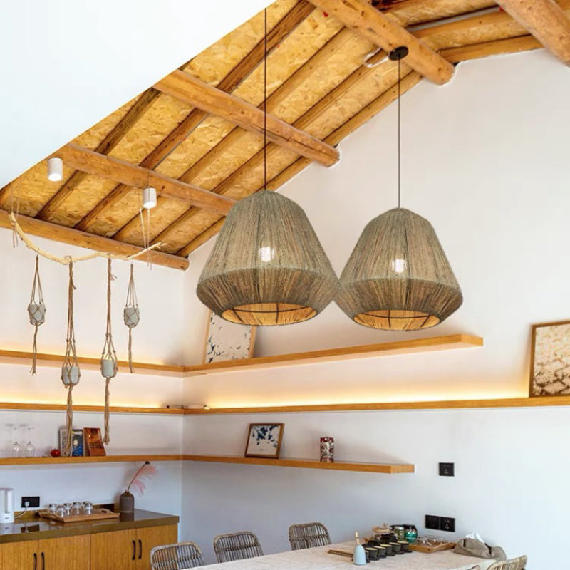 Alessio Retro Design Loom LED Hanglamp Bruin Slaapkamer Woonkamer