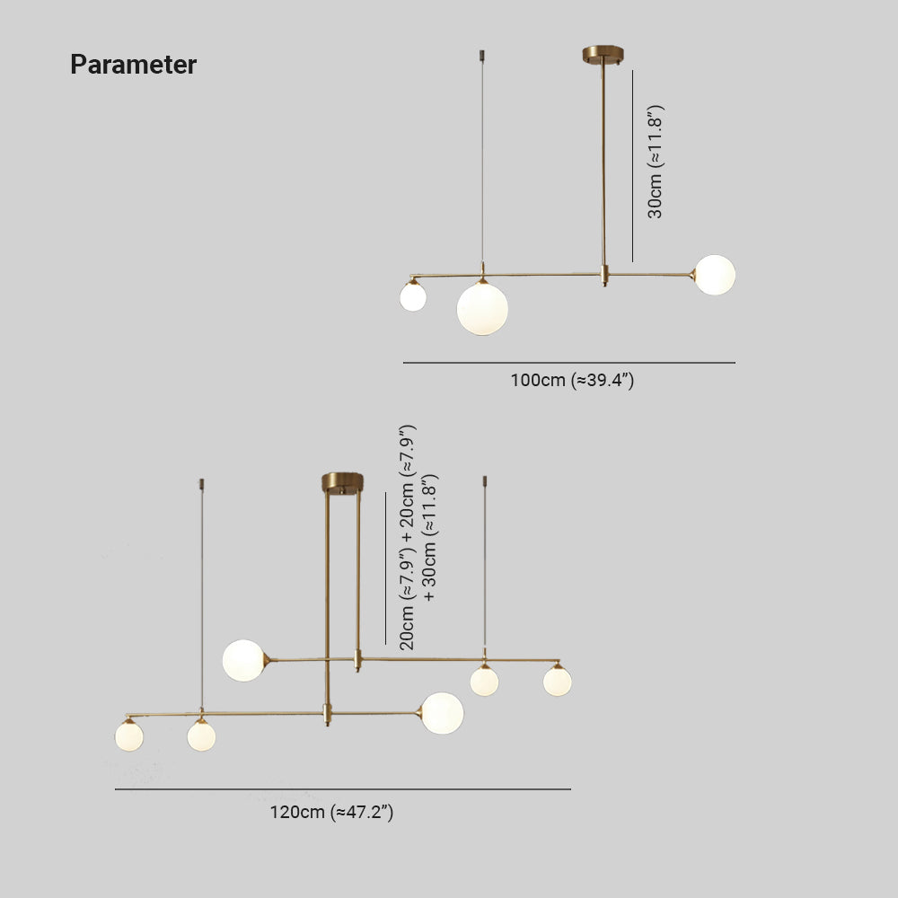 Valentina Moderne Bubble Hanglampen Goud Koper Glas Slaapkamer