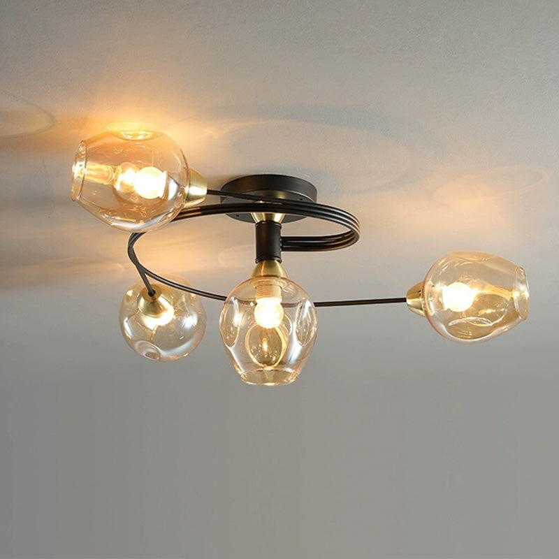 Valentina Moderne Mooi LED Plafondlampen Stijlvol Zwart Metaal/Glas Slaapkamer