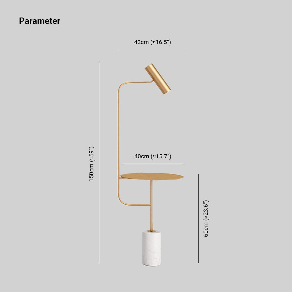 Salgado Minimalistische Nachtkastje Vloerlamp Zwart Goud Metaal Woonkamer