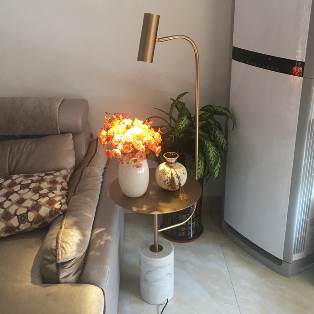 Salgado Minimalistische Nachtkastje Vloerlamp Zwart Goud Metaal Woonkamer