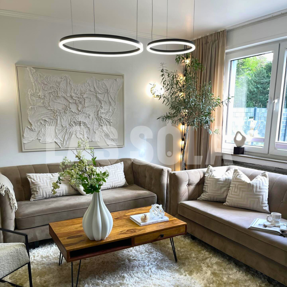 Arisha Moderne Grote Hanglampen Wit Metaal Slaapkamer Woonkamer Tir-Cirkel