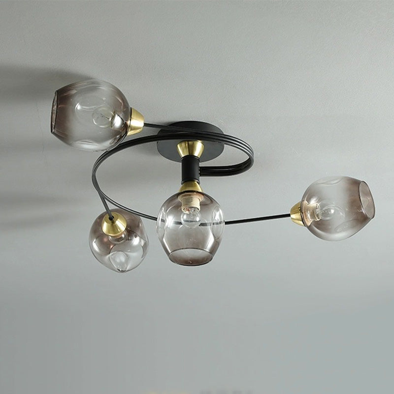 Valentina Moderne Mooi LED Plafondlampen Stijlvol Zwart Metaal/Glas Slaapkamer