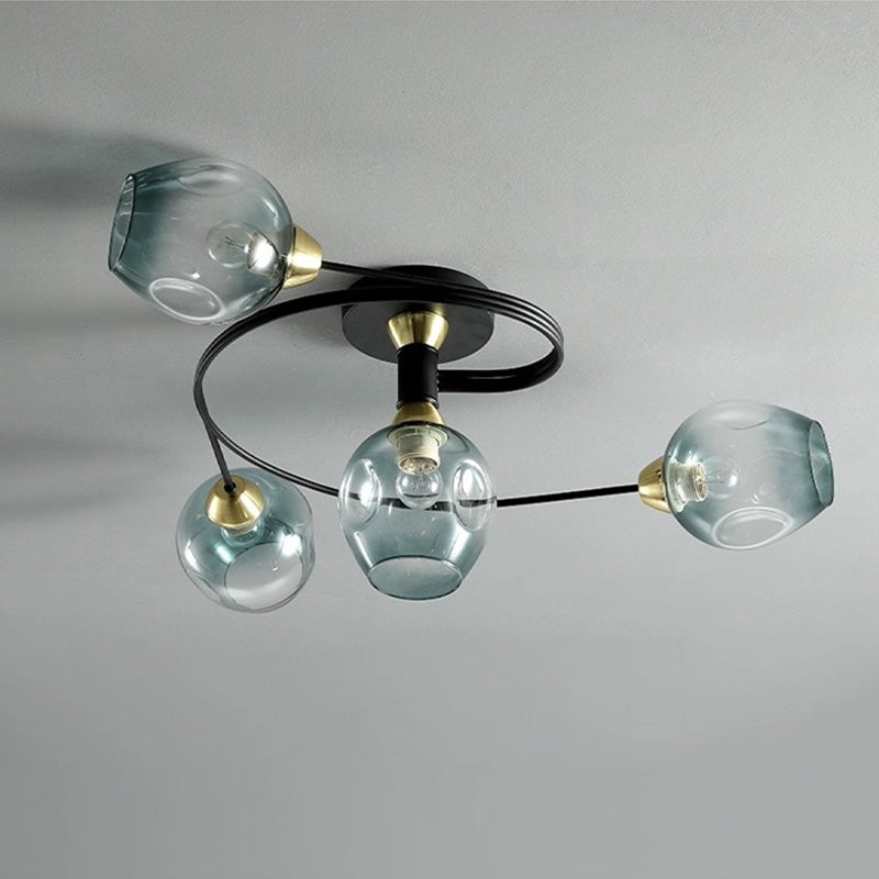 Valentina Moderne Mooi LED Plafondlampen Stijlvol Zwart Metaal/Glas Slaapkamer