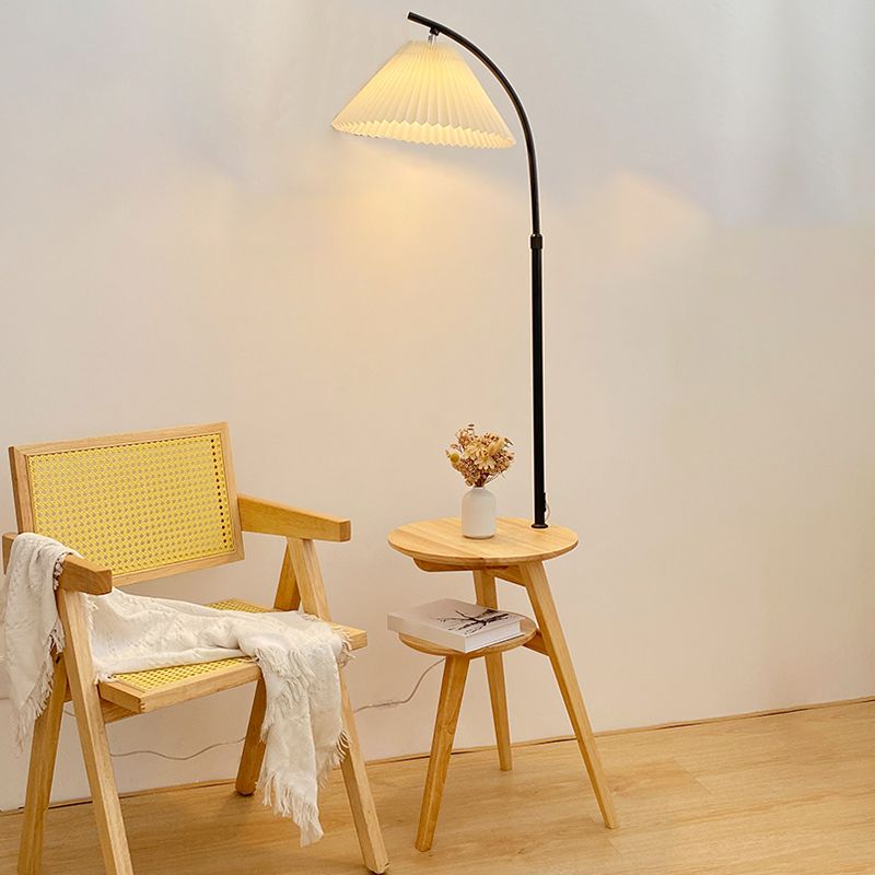 Ozawa Retro Design LED Geplooide Vloerlamp Metaal/Hout Nachtkastje Eetkamer/Woonkamer