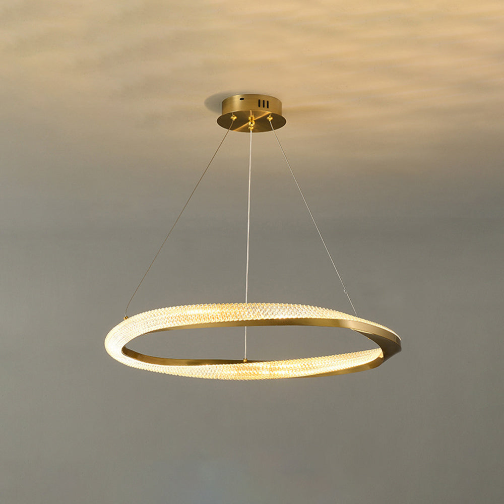 Arisha Minimalist Ring Spiral Shape Metal Pendant Light,Gold