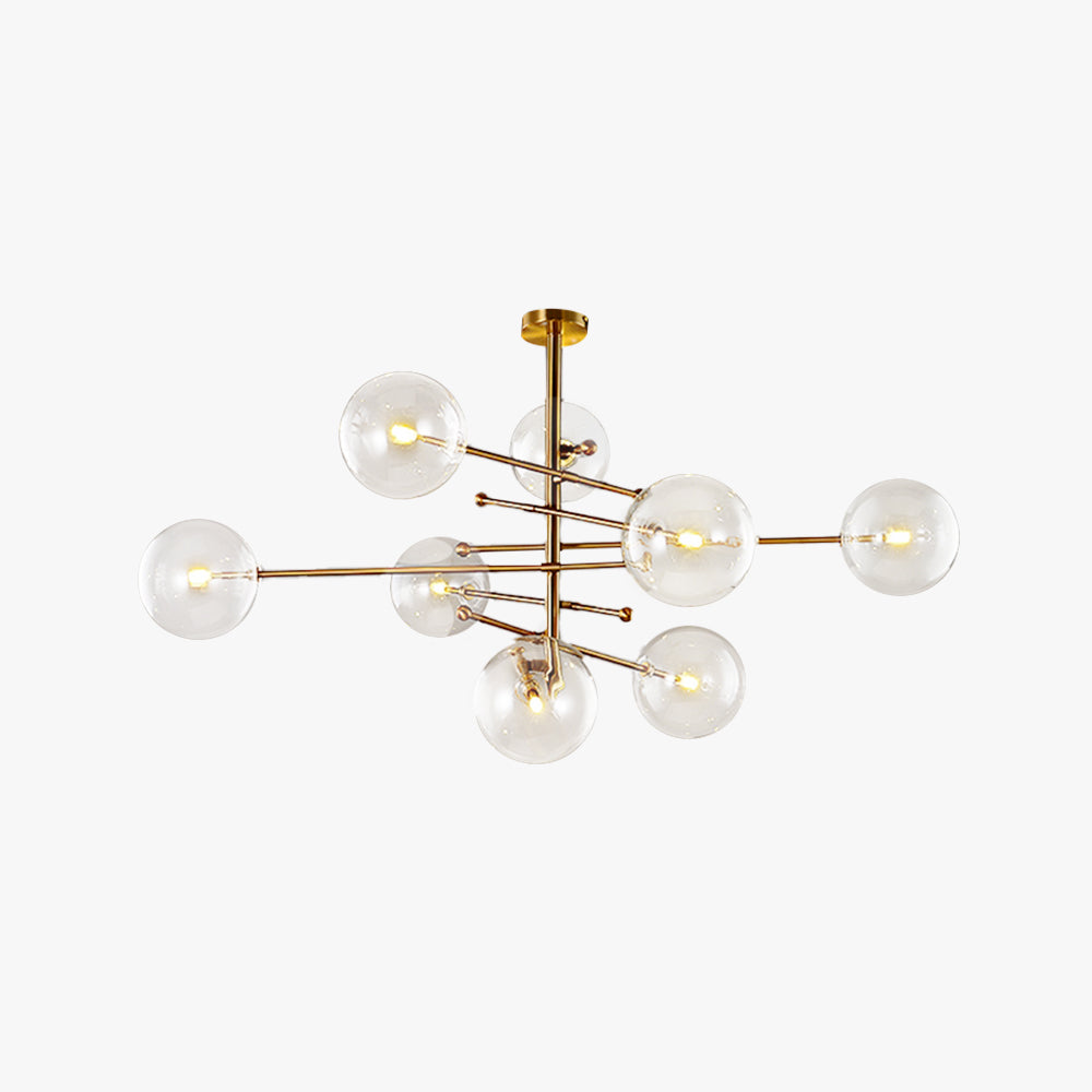 Valentina Retro Ronde LED Hanglamp Zwart Gouden Metaal Glas Slaapkamer