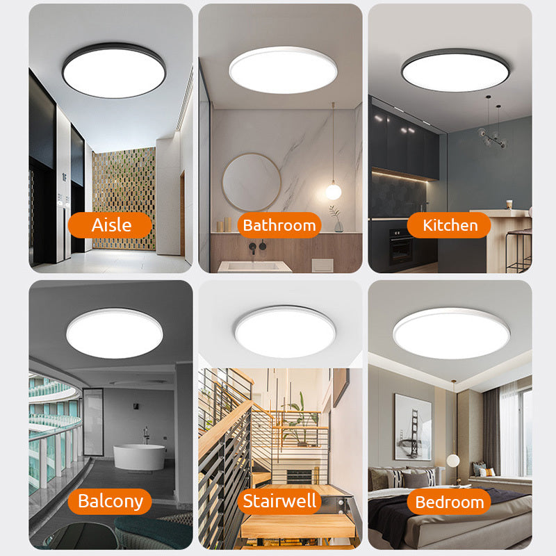 Quinn Moderne Round LED Plafondlampen Wit Zwart Metaal Eetkamer