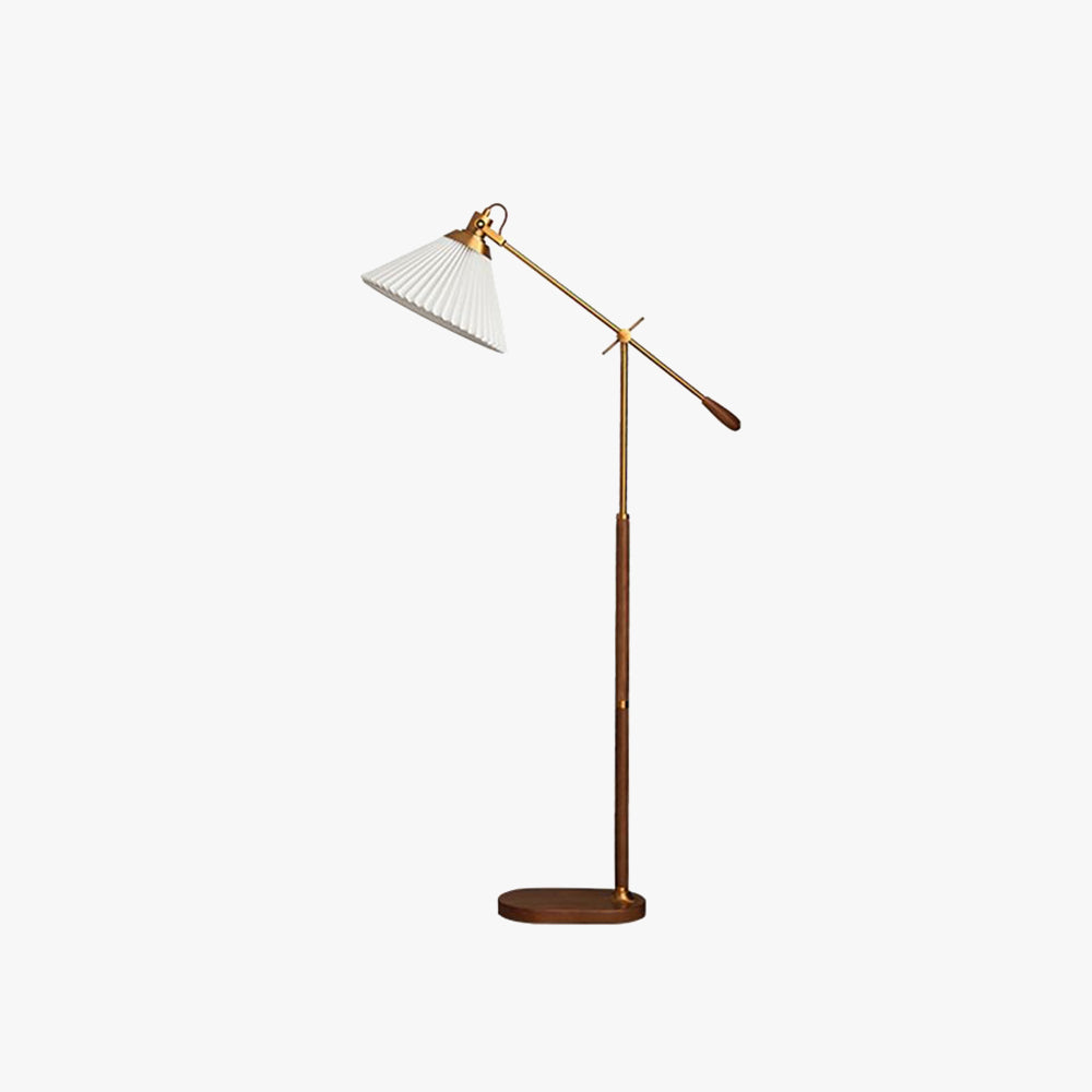 Ozawa Retro Design LED Vloerlamp Geplooid Metaal/Hout Woonkamer/Slaapkamer