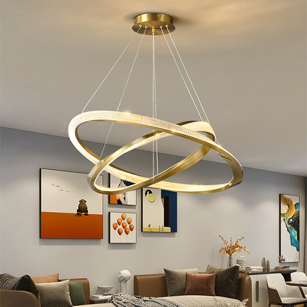 Arisha Minimalist Ring Spiral Shape Metal Pendant Light,Gold