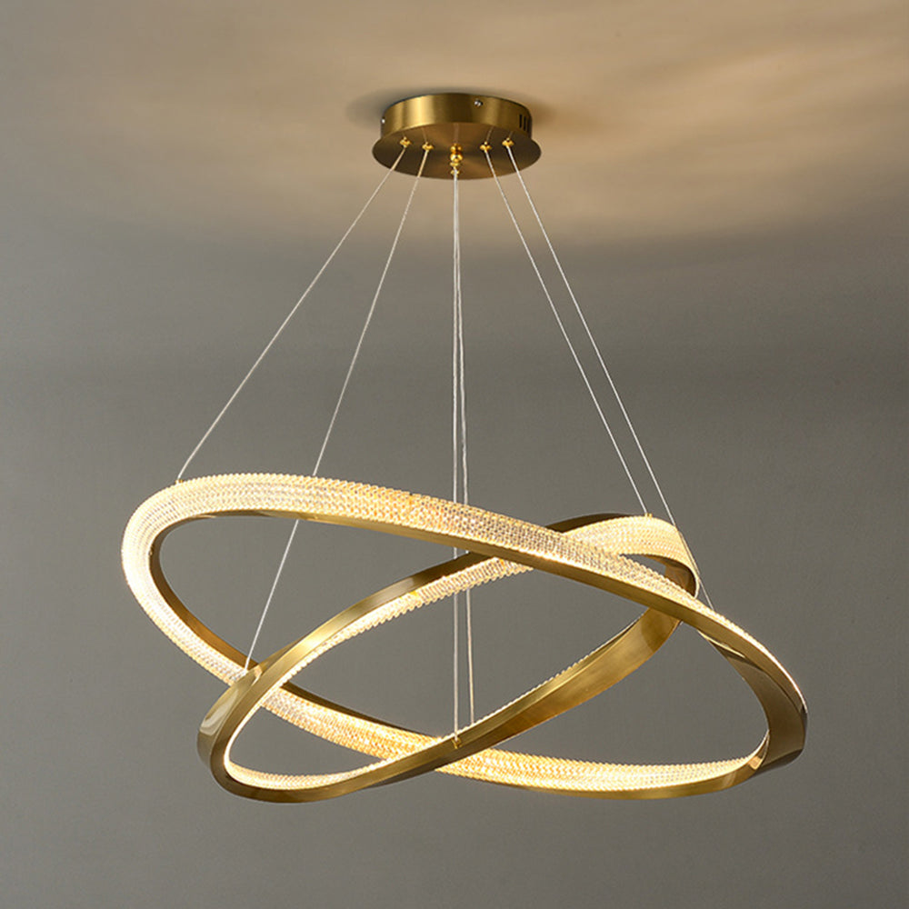 Arisha Minimalist Ring Spiral Shape Metal Pendant Light,Gold
