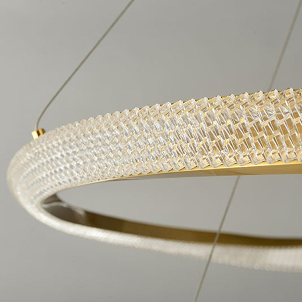 Arisha Minimalist Ring Spiral Shape Metal Pendant Light,Gold