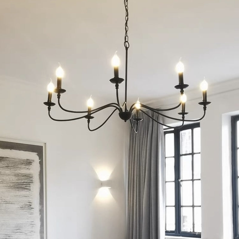 Alessio Vintage LED Kroonluchter Zwart Goud Metaal Slaapkamer Woonkamer