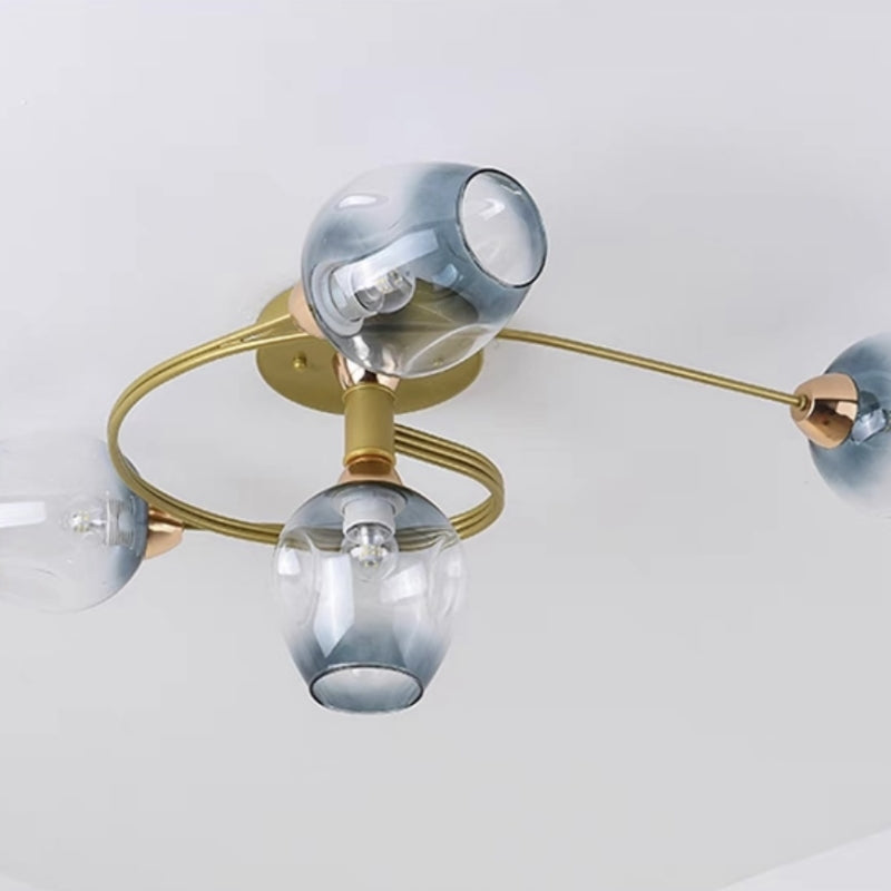 Valentina Moderne Mooi LED Plafondlampen Stijlvol Zwart Metaal/Glas Slaapkamer