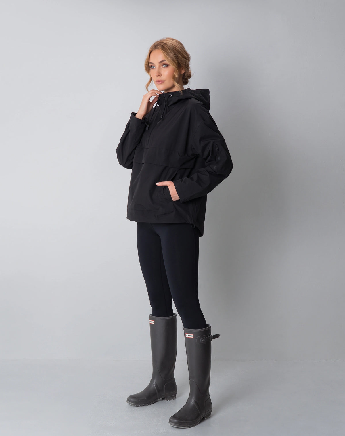 Classic Relaxed Fit Rain Hoodie Admiral Blue