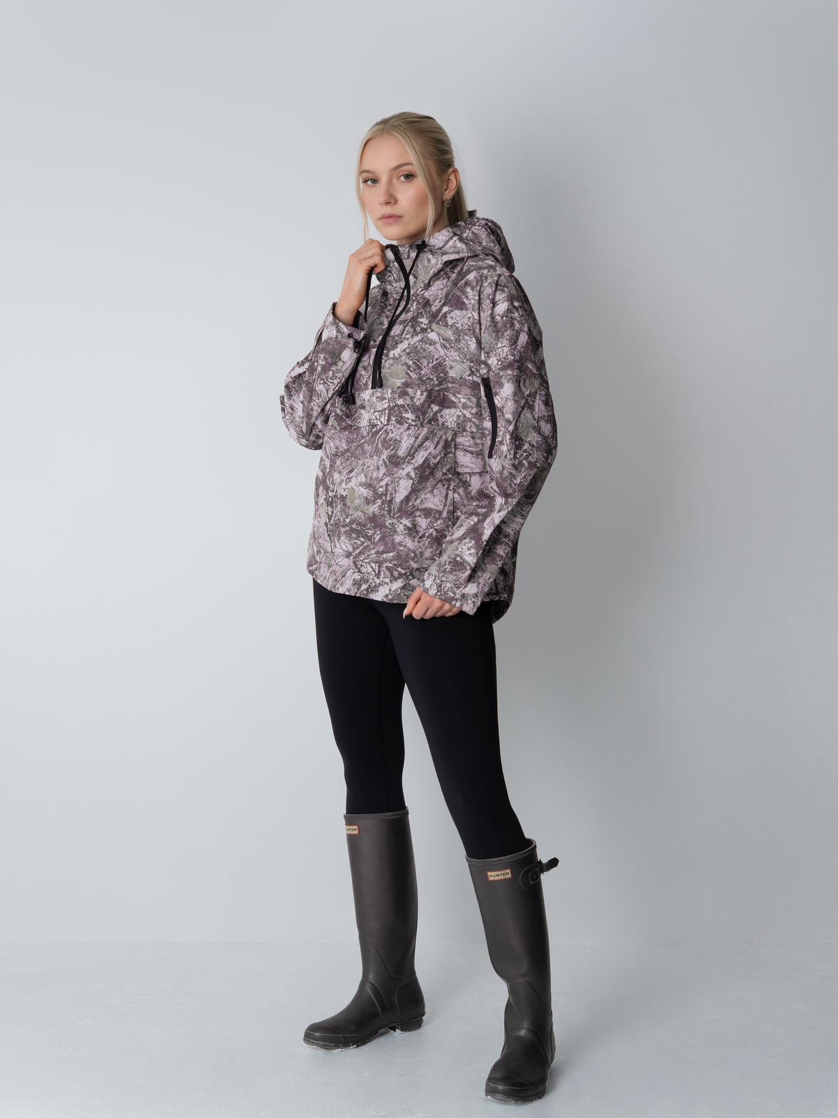 Classic Relaxed Fit Rain Hoodie Shadow Camo