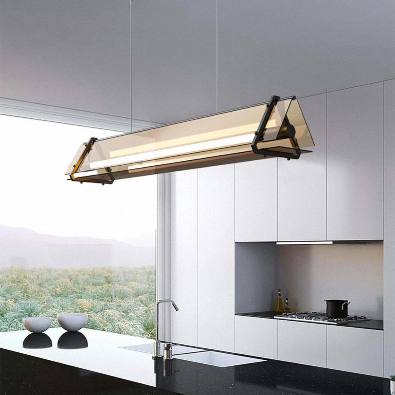 Edge Industriële Driehoek Hanglampen Goud Metaal/Glas