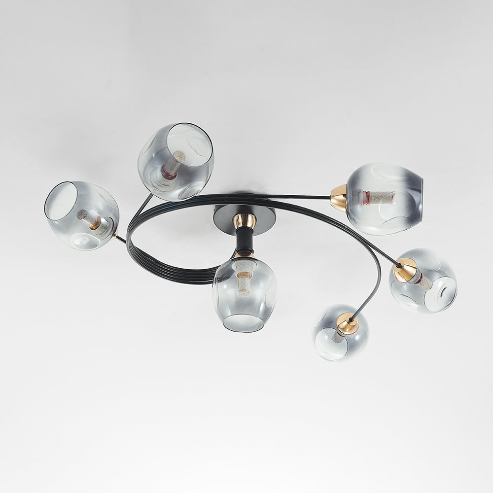Valentina Moderne Mooi LED Plafondlampen Stijlvol Zwart Metaal/Glas Slaapkamer