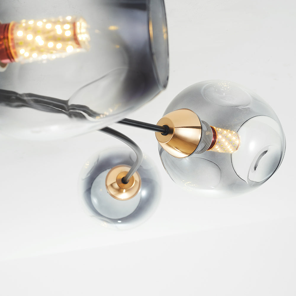 Valentina Moderne Mooi LED Plafondlampen Stijlvol Zwart Metaal/Glas Slaapkamer