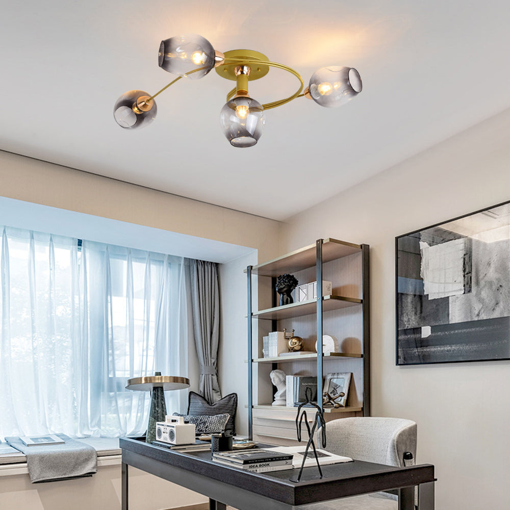 Valentina Moderne Mooi LED Plafondlampen Stijlvol Zwart Metaal/Glas Slaapkamer
