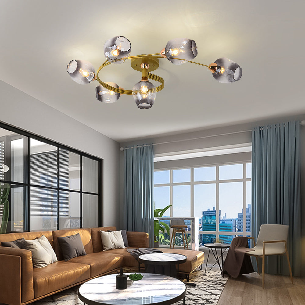 Valentina Moderne Mooi LED Plafondlampen Stijlvol Zwart Metaal/Glas Slaapkamer