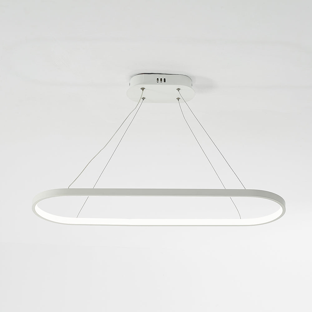Edge Moderne Oval LED Hanglamp Zwart/Wit/Goud Metaal/Silicone Woon/Eetkamer