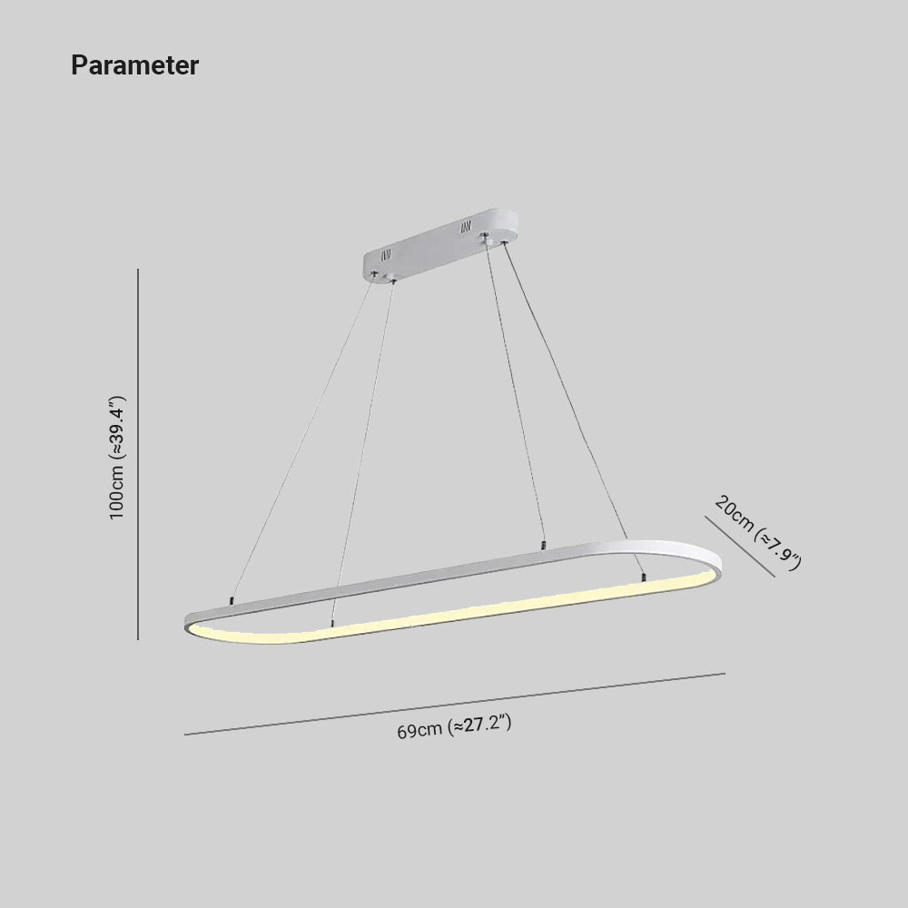 Edge Moderne Oval LED Hanglamp Zwart/Wit/Goud Metaal/Silicone Woon/Eetkamer