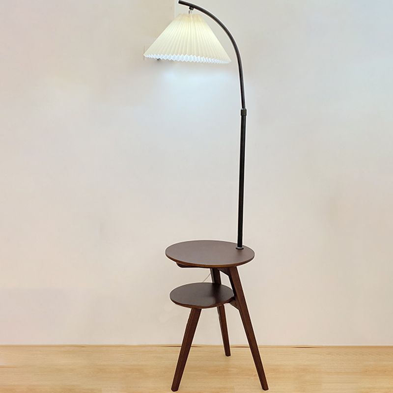 Ozawa Retro Design LED Geplooide Vloerlamp Metaal/Hout Nachtkastje Eetkamer/Woonkamer