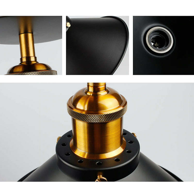 Alessio Industriele Vintage LED Plafondlamp Zwart Metaal Eetkamer