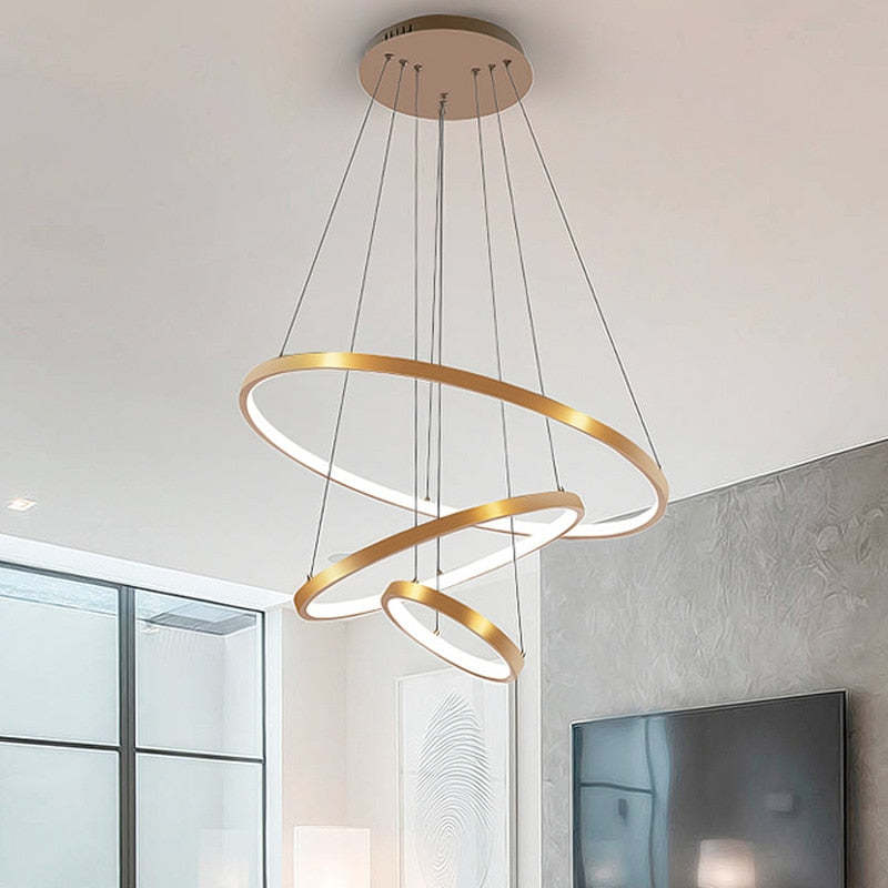 Arisha Design LED Hanglamp Gouden Wit Zwart Metaal Glas Eetkamer