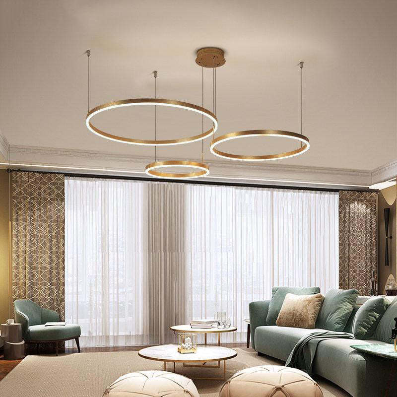 Arisha Moderne Grote Hanglampen Wit Metaal Slaapkamer Woonkamer Tir-Cirkel