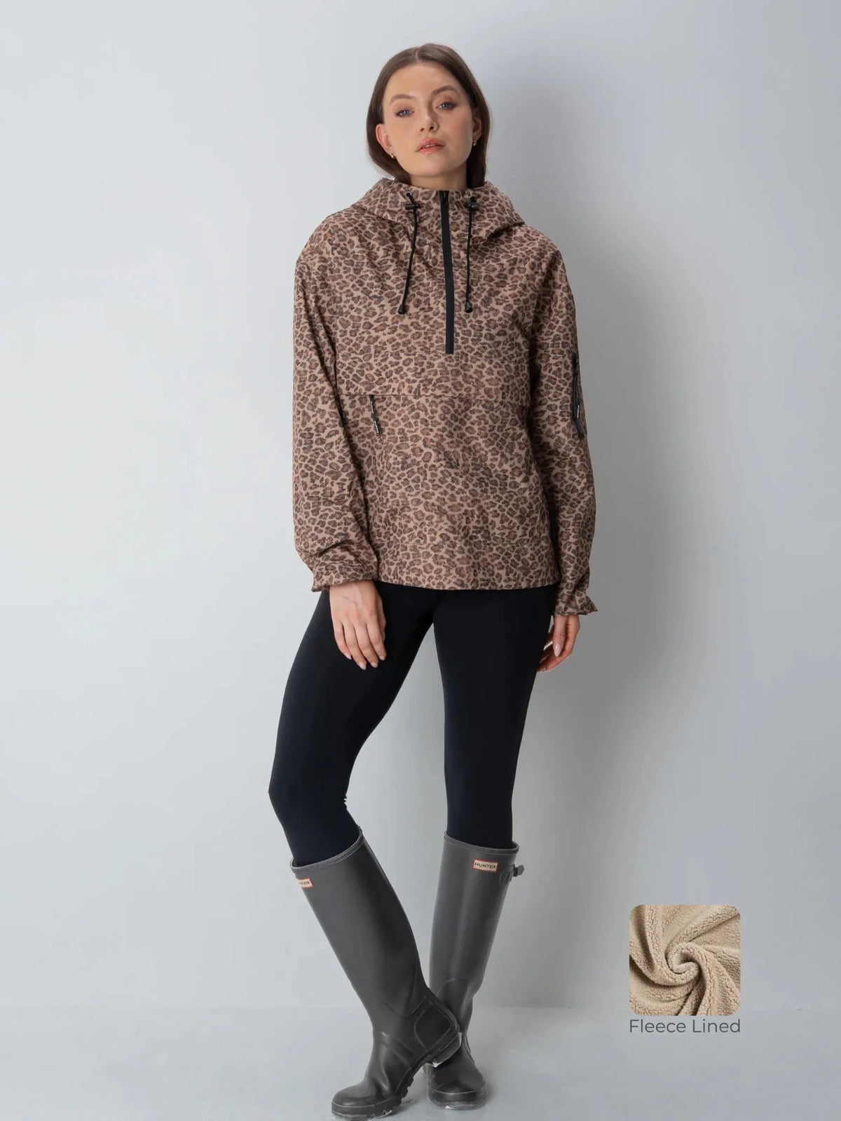 Classic Relaxed Fit Rain Hoodie Leopard