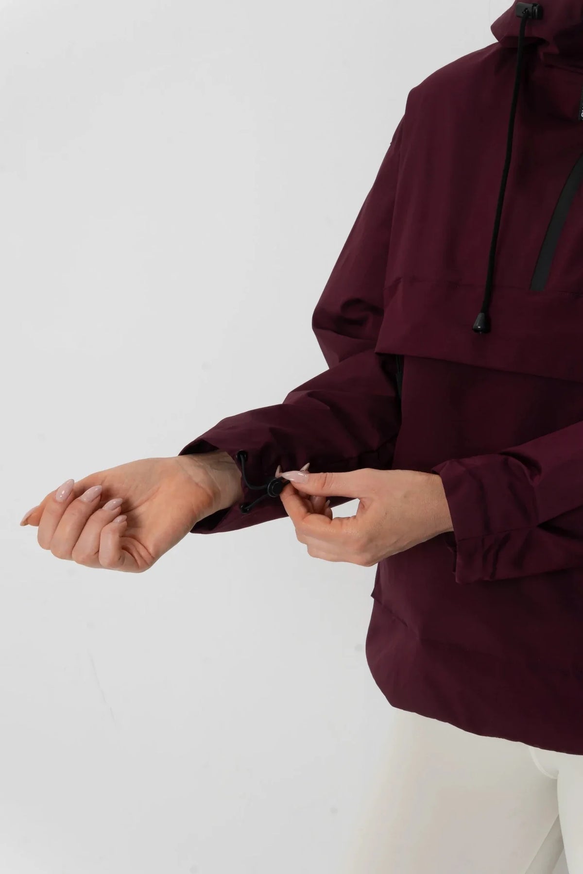 Classic Relaxed Fit Rain Hoodie Burgundy