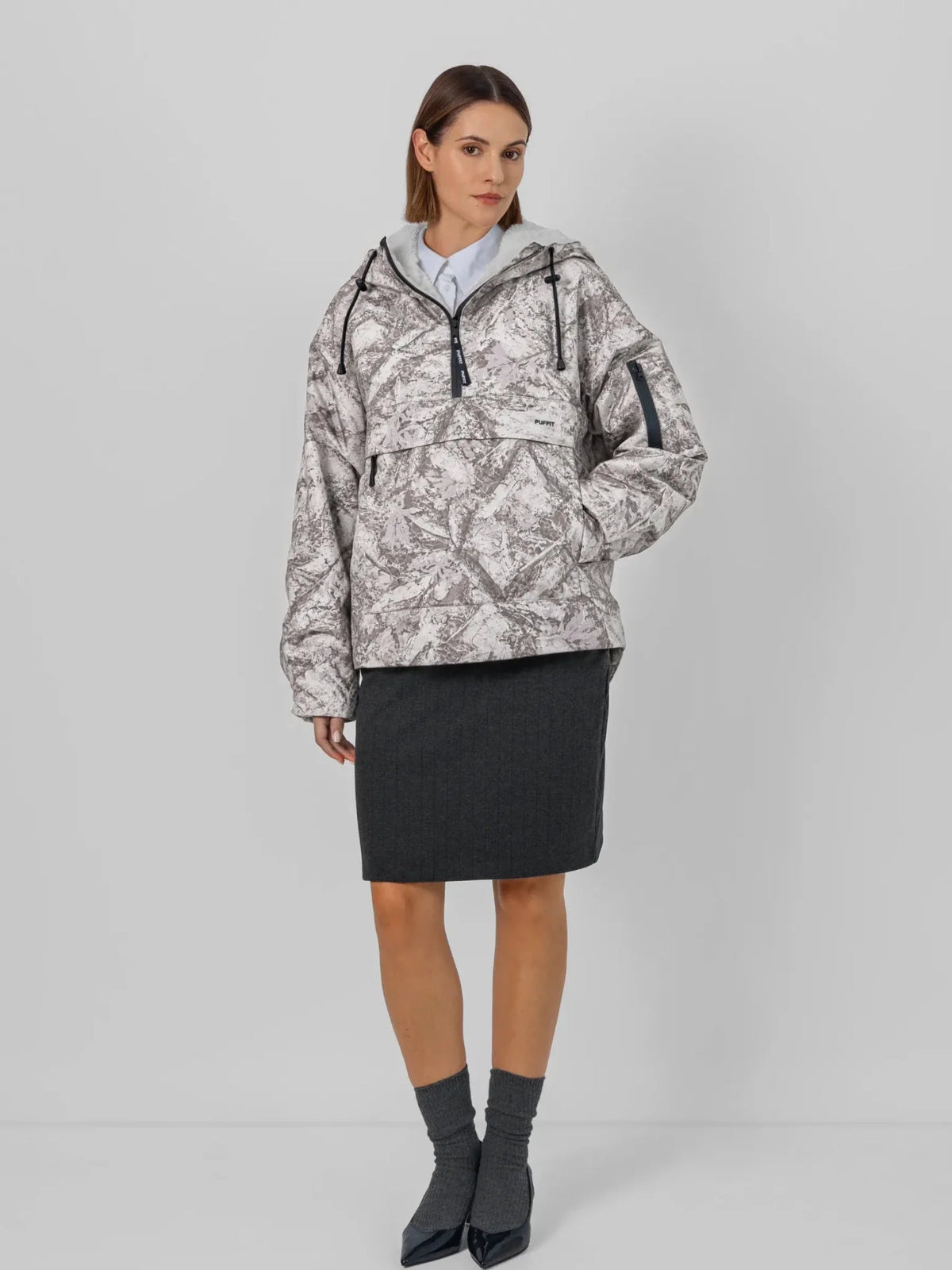 Classic Relaxed Fit Rain Hoodie Mist Camo