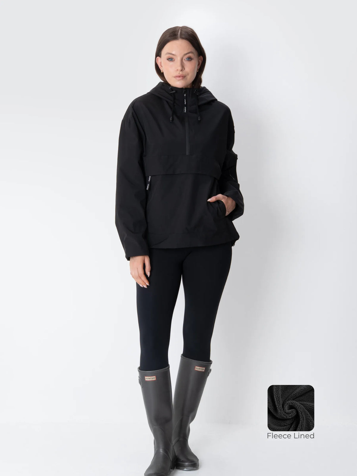 Classic Relaxed Fit Rain Hoodie Black